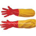 Guantes de PVC con mangas largas para trabajo pesado